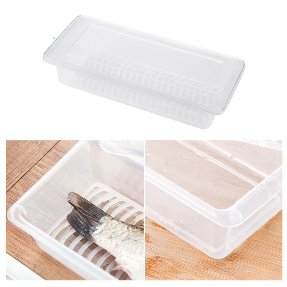 Fresh Food Storage Container with Drain Plate Case Box
