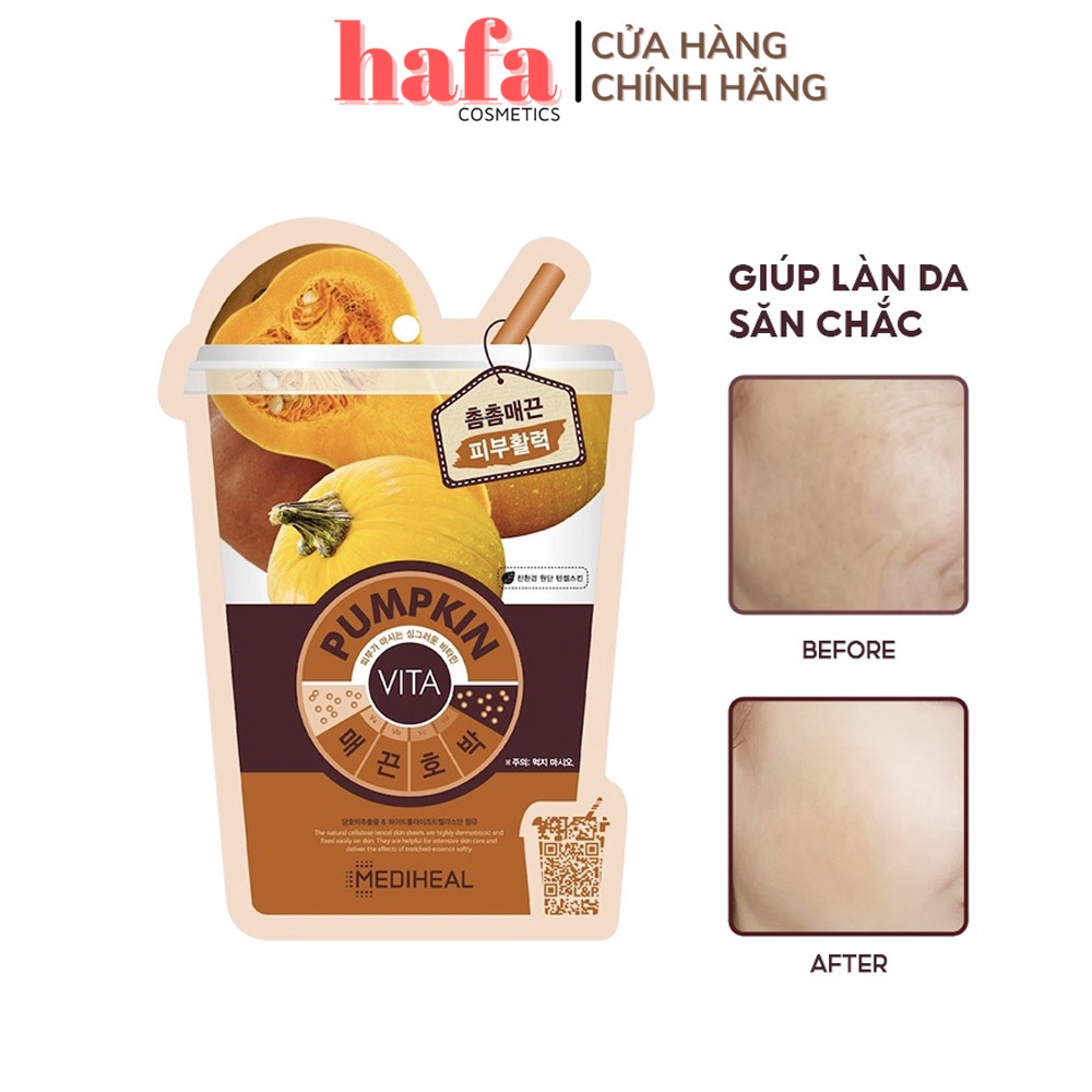 Combo 5 Mặt nạ trái cây dưỡng da săn chắc chiết xuất bí ngô Mediheal Pumpkin Ade Mask _ Mediheal Chính Hãng