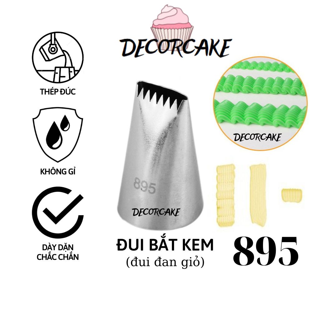 Đui đan giỏ 895, Đuôi bắt kem, đui hàng rào trang trí bánh bằng thép không gỉ đúc liền khối
