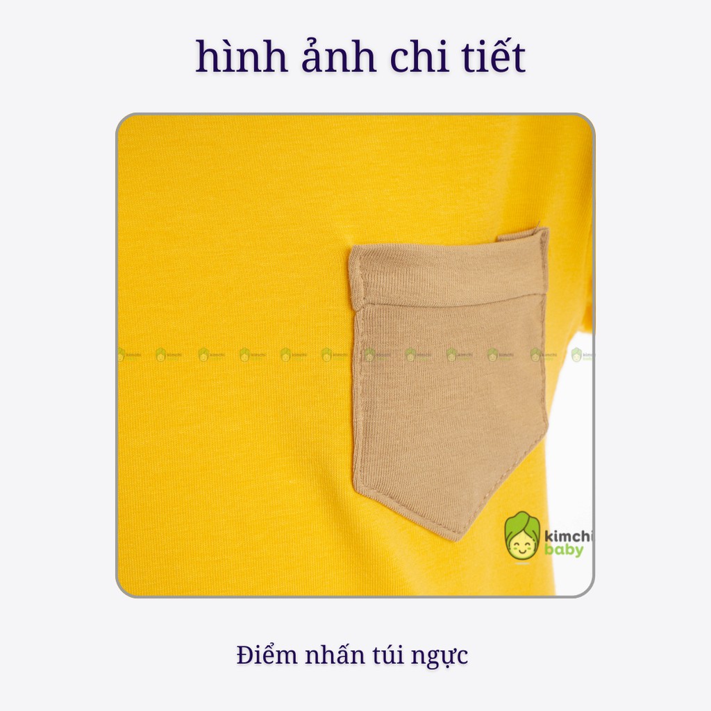 Đồ Bộ Bé Trai, Bé Gái Minky Mom Vải 100% Cotton Túi Ngực Phối Viền, Bộ Dài Tay Cho Bé Mặc Thu Đông MKMTD2146