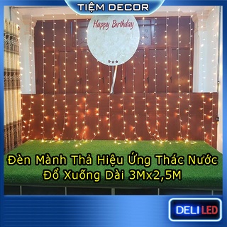 Đèn Led Trang Trí Thả Mành Hiệu Ưng Thác Nước 10 Sợi Dài 3m x 3m - Trang Trí Cổng Tiệc Cưới Nhà Hàng, Noel, Sinh Nhật