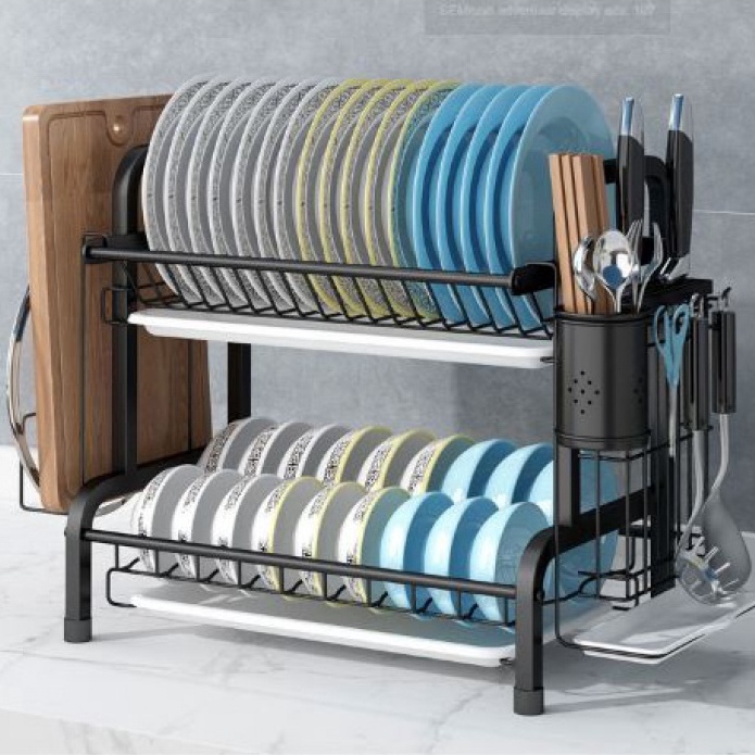 Giá kệ để bát đĩa 2 tầng đa năng , kệ bếp đa năng cao cấp