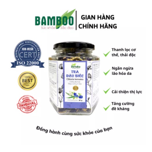 Trà Hoa Đậu Biếc Hữu Cơ Sấy Lạnh Tiệt Trùng _Bamboo