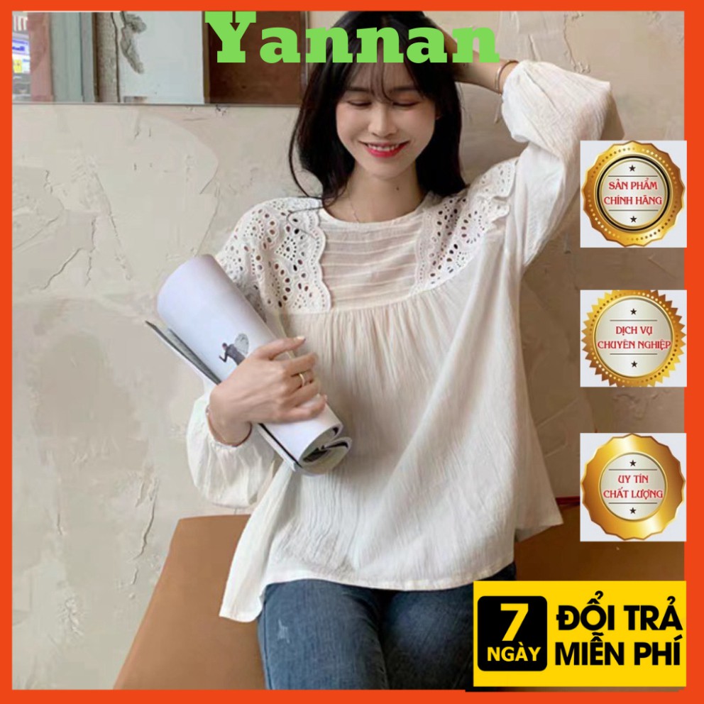 áo babydoll tiểu thư A259 bèo ren vai quảng châu Thời trang Xmin FREESHIP 50K