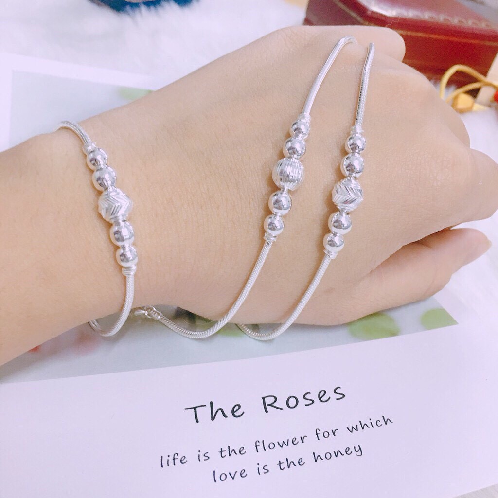 Lắc tay nữ thời trang nhẹ nhàng xinh xắn cho bạn gái LINH MIU SILVER Lắc tay bạc ta