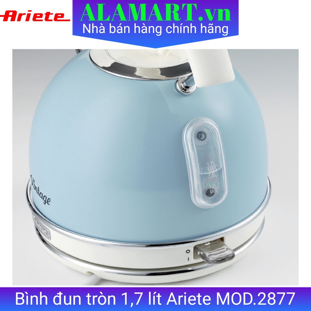 Ấm đun siêu tốc tròn Italy 1,7 lít Ariete MOD.2877 - Hàng chính hãng