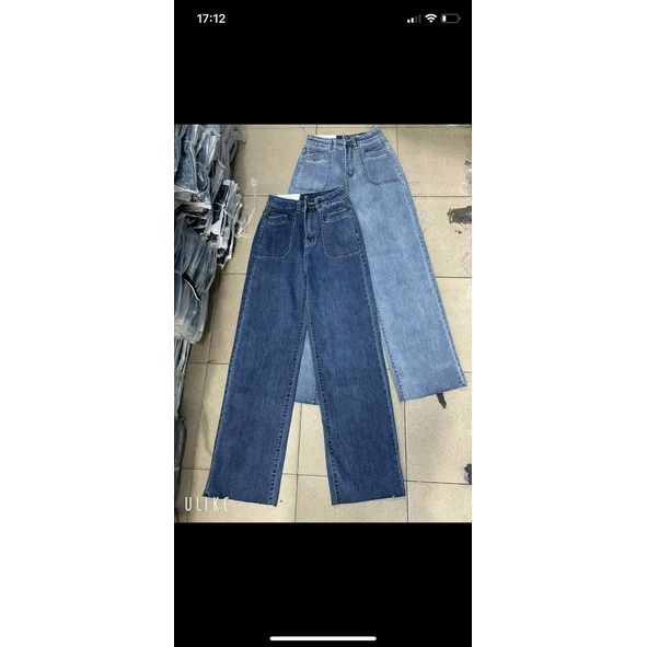 Quần jeans ống suông 2 túi đẹp xinh