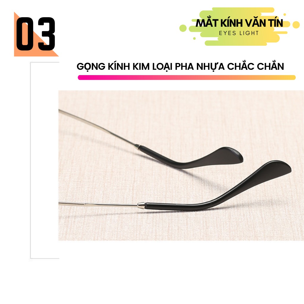 Kính mắt cận Eyes Light T547 nam nữ gọng kính cận càng kim loại pha nhựa nhiều màu | BigBuy360 - bigbuy360.vn