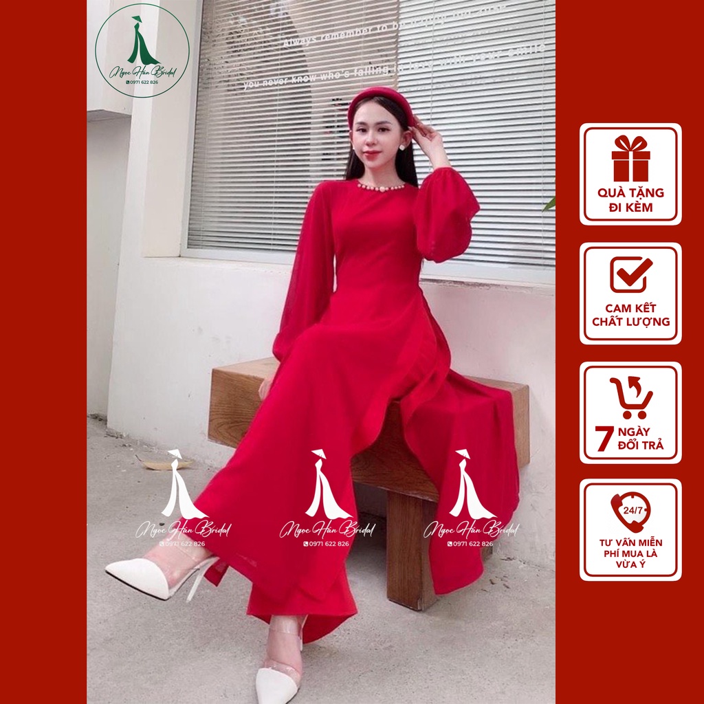 Áo Dài Cách Tân Nữ Tay Bồng  4 Tà TK26