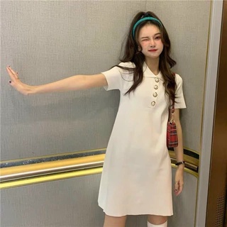 Đầm suông cổ bẻ len mongtogi thời trang thiết kế thoáng mát