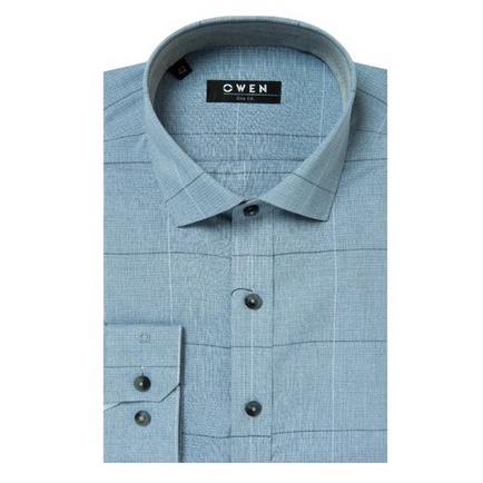 Áo sơ mi owen dài tay màu ghi caro slim fit AS220793D