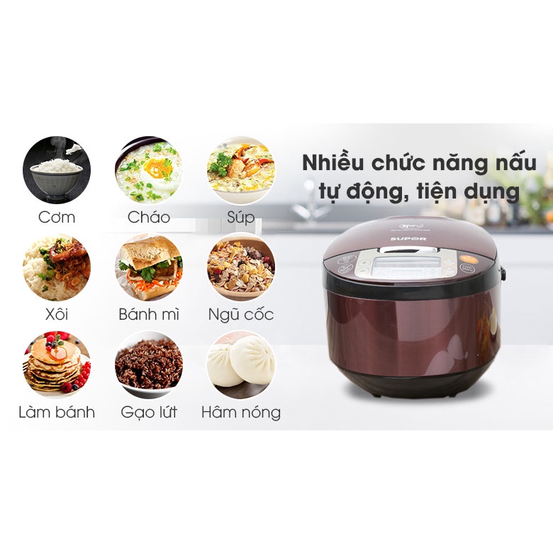 Nồi Cơm Điện Tử Supor 1.8L 1.8 Lít CFXB50FC33VN-75 - Lòng Niêu - Hàng Chính Hãng (Bảo Hành 12 Tháng)