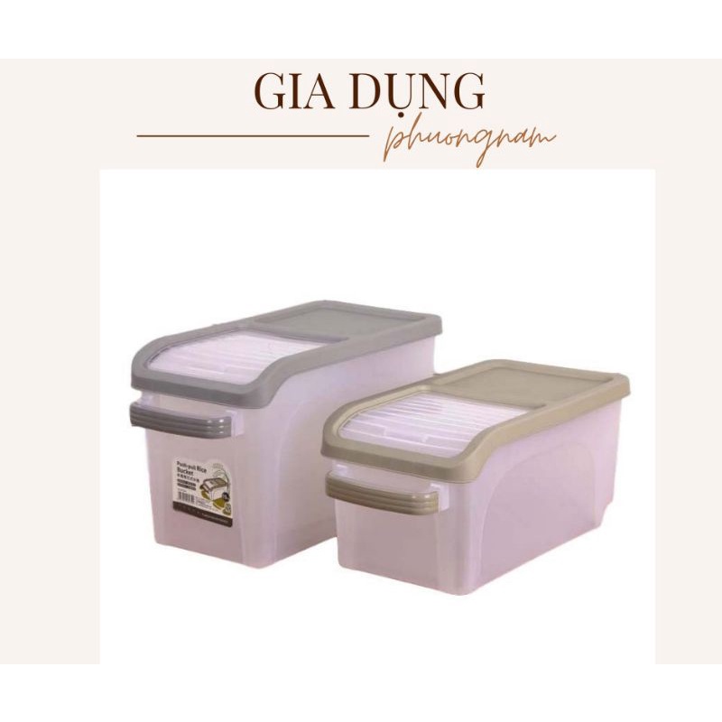 Thùng nhựa đựng gạo thông minh 10kg đa năng đựng ngũ cốc có bánh xe,thùng đựng gạo 15kg