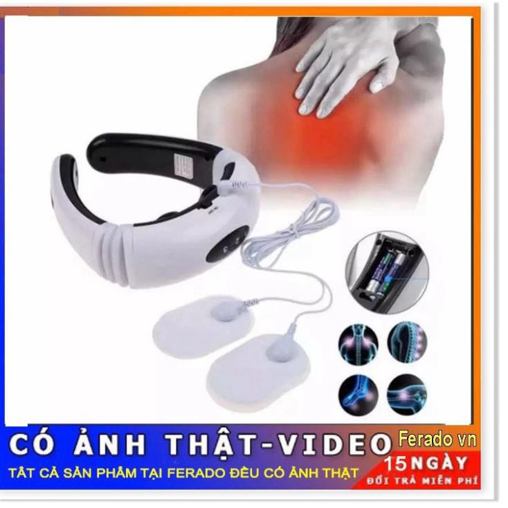 Máy mát xa cổ vai gáy - MÁY MASSAGE CỔ 3D XUNG ĐIỆN GIẢM ĐAU KẾT HỢP TRỊ LIỆU RỐI LOẠN TIỀN ĐÌNH