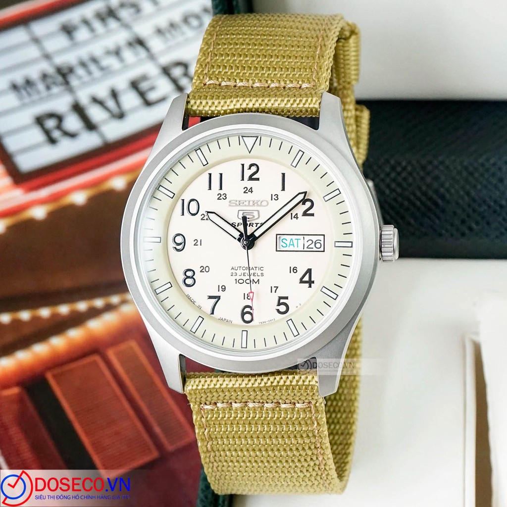 Đồng hồ nam Seiko 5 quân đội SNZG07J1