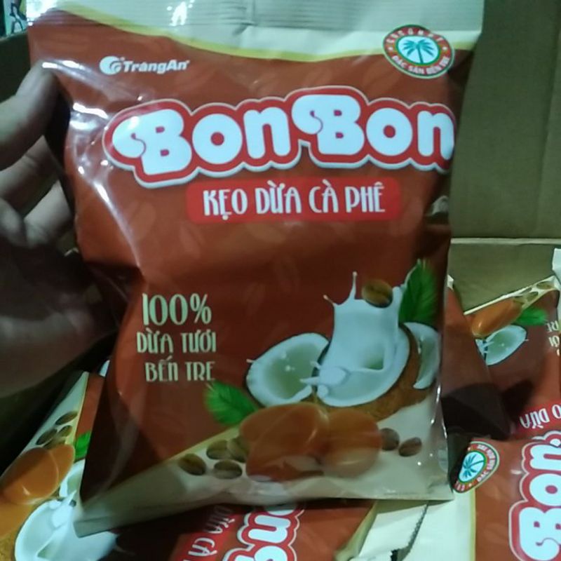 Siêu ngon một gói kẹo dừa cà phê Bon Bon 188 g