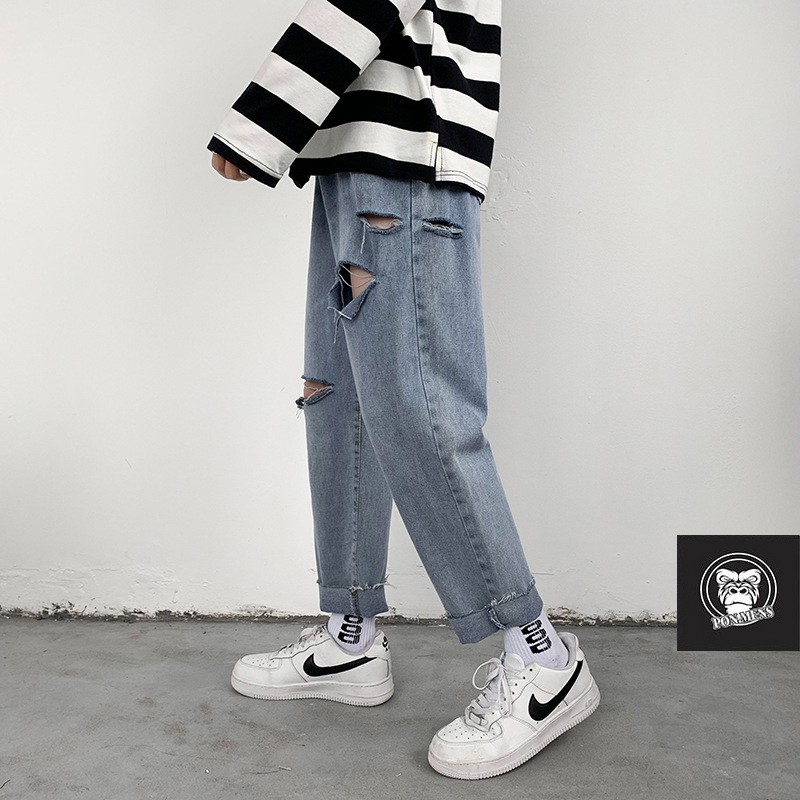 Quần jean baggy rách nam nữ mới k788 2021 Pon.mens