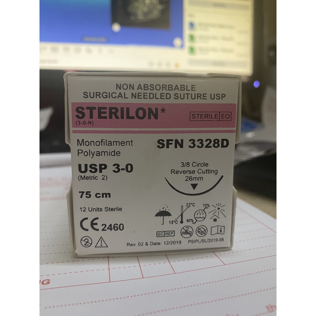 Chỉ đơn sợi thẩm mỹ, má lúm Ethilon 3/0 [1 sợi] | BigBuy360 - bigbuy360.vn