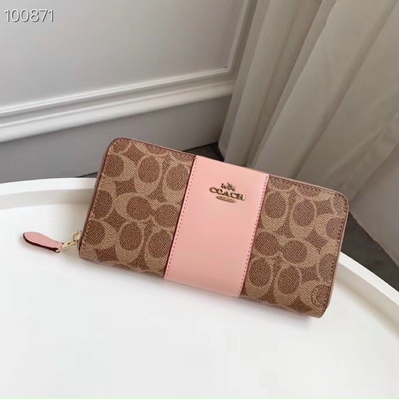 Ví Coach da thật pha canvas chất cực đẹp