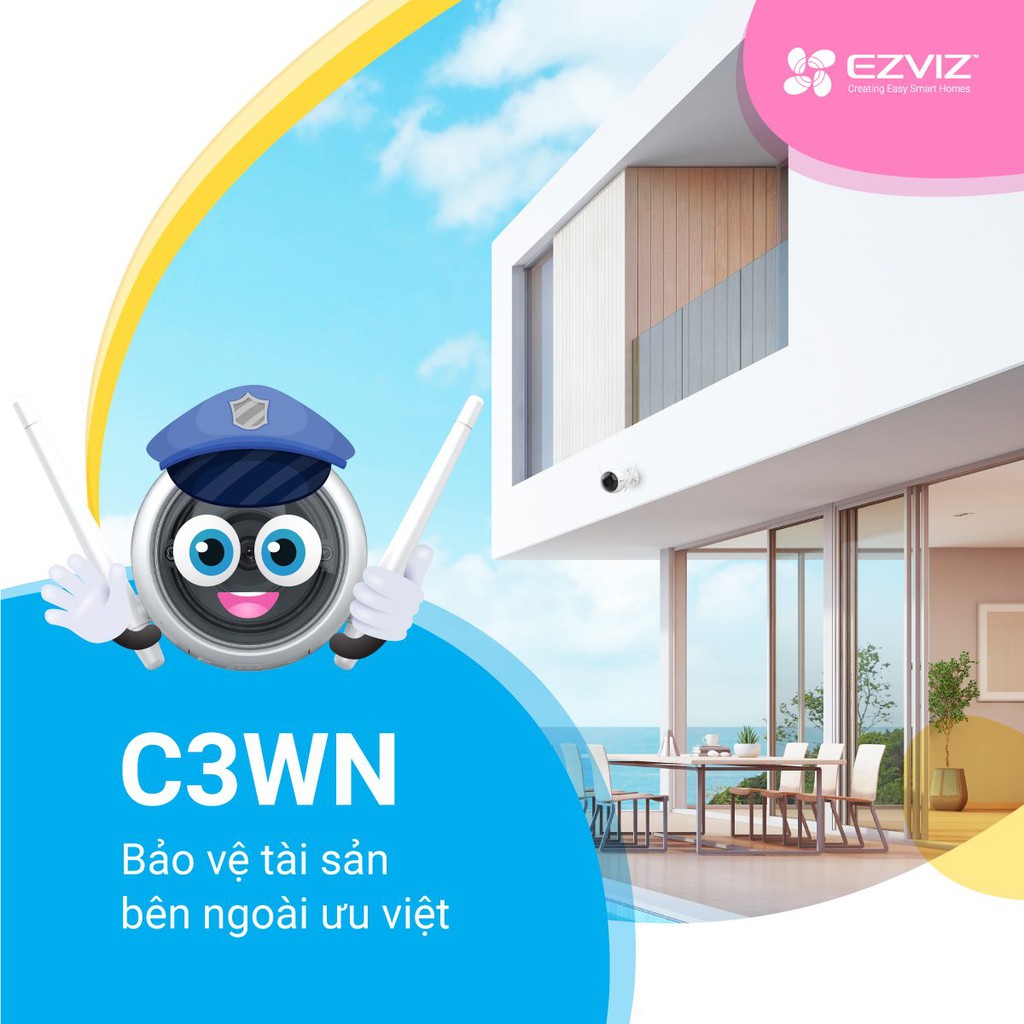 Camera WIFI Ngoài trời EZVIZ C3W PRO 2MP&4MP,IP67 chống bụi nước, Màu Ban Đêm, Âm Thanh 2 Chiều, Đèn và Còi Báo Động, AI