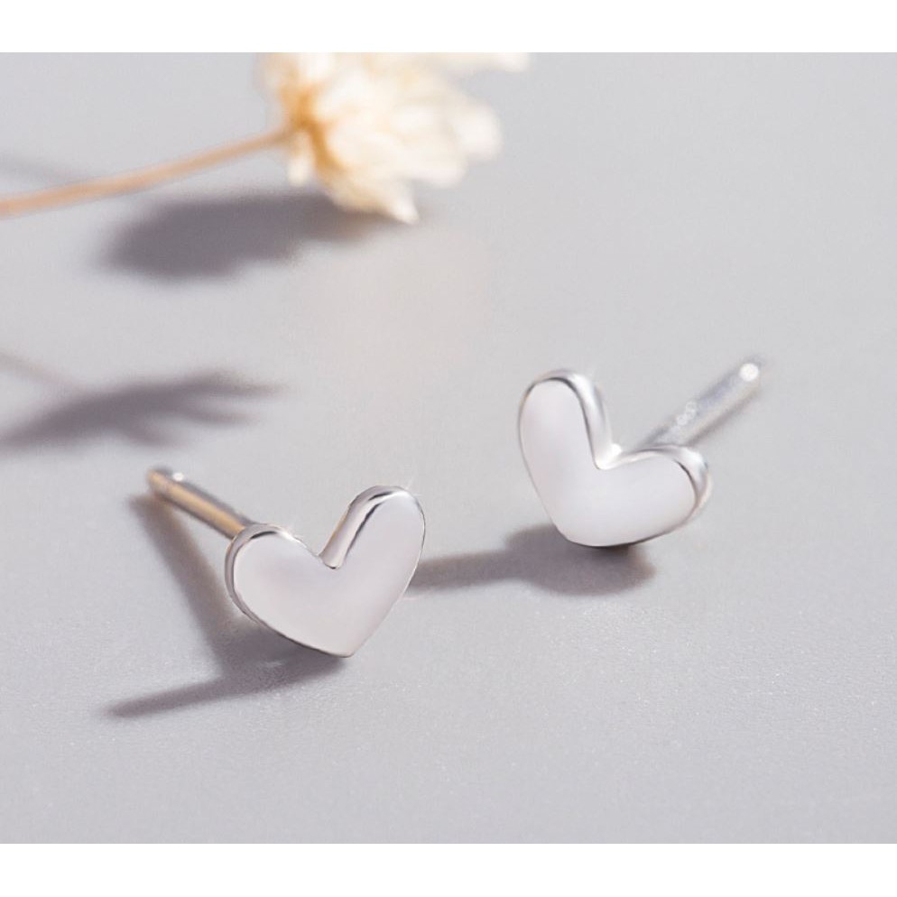 Bông tai EBI Trái tim mạ Bạc 925