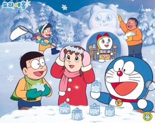 Poster anime đoremon 5 tấm khổ a4