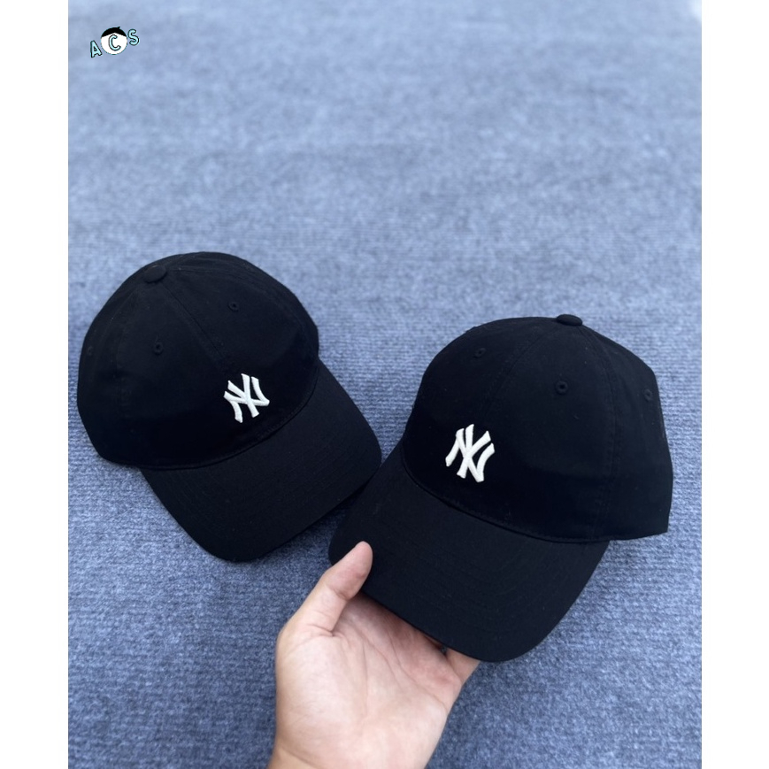 Mũ MLB hàng hiệu Hàn Quốc_Logo NY nhỏ black
