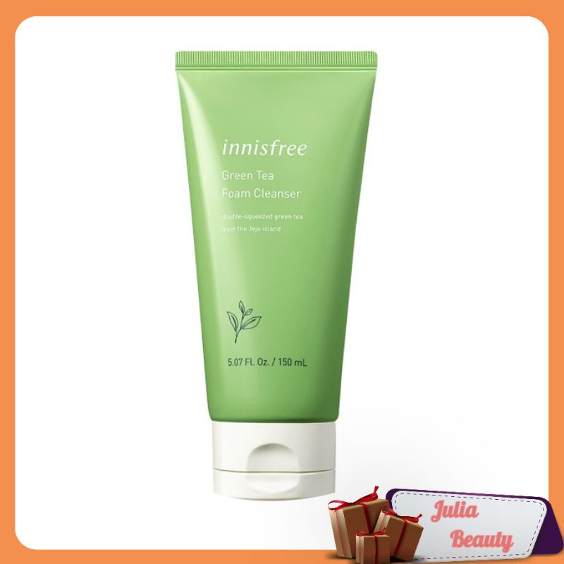 Sữa Rửa Mặt Innisfree / 𝘍𝘳𝘦𝘦𝘴𝘩𝘪𝘱 / Sữa Rửa Mặt Trà Xanh Green Tea Cleansing Foam 150ML - Julia Beauty - Mã Sp3
