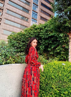 Váy maxi hoạ tiết lụa