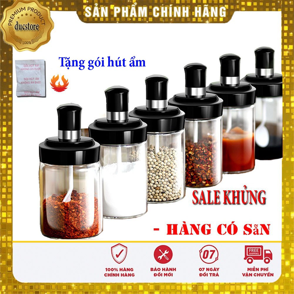 Hũ Đựng Gia Vị-Lọ Gia Vị Kèm Thìa,Phết Dầu,Quét Mật Ong Chất Liệu Thủy Tinh cường lực (tempered glass) do ducstore PP | BigBuy360 - bigbuy360.vn