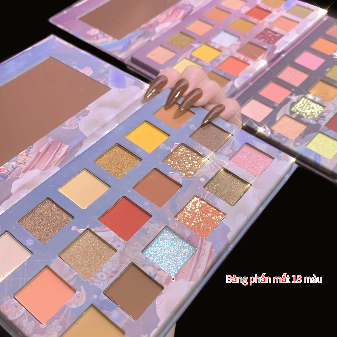 [Hàng mới về] Bảng Phấn Mắt 18 Màu Sắc Gồm Màu Lì Và Màu hũ Chống Nhòe Dành Cho Người Mới Tập Trang Điểm | BigBuy360 - bigbuy360.vn