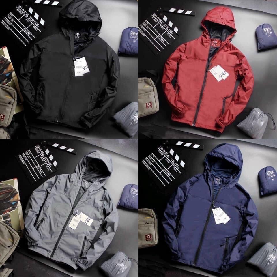 Áo khoác gió nam Zara kèm túi vải