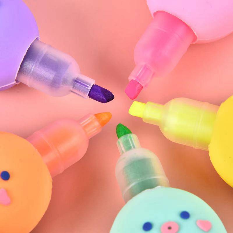 Bút đánh dấu 6 màu phong cách Hàn Quốc độc đáo 6Pcs/lot Cute Candy Color Octopus Highlighter Kawaii 6 colors Drawing Painting Art Marker Pen School supplies Stationery gift