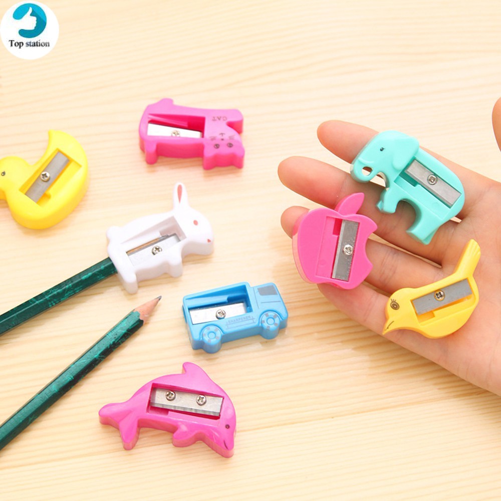 1Pcs Candy Color Pencil Sharpener Student School Stationery Supplies Prize Gift