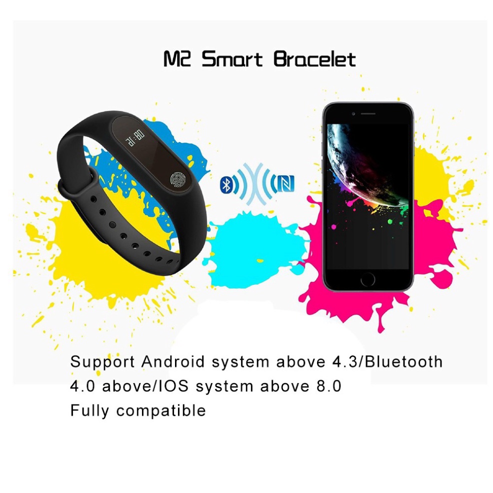 Sale 68% Vòng Đeo Tay Thông Minh M2 Kết Nối Bluetooth Theo Dõi Sức Khỏe, Black Giá Gốc 150000 đ - 4K58