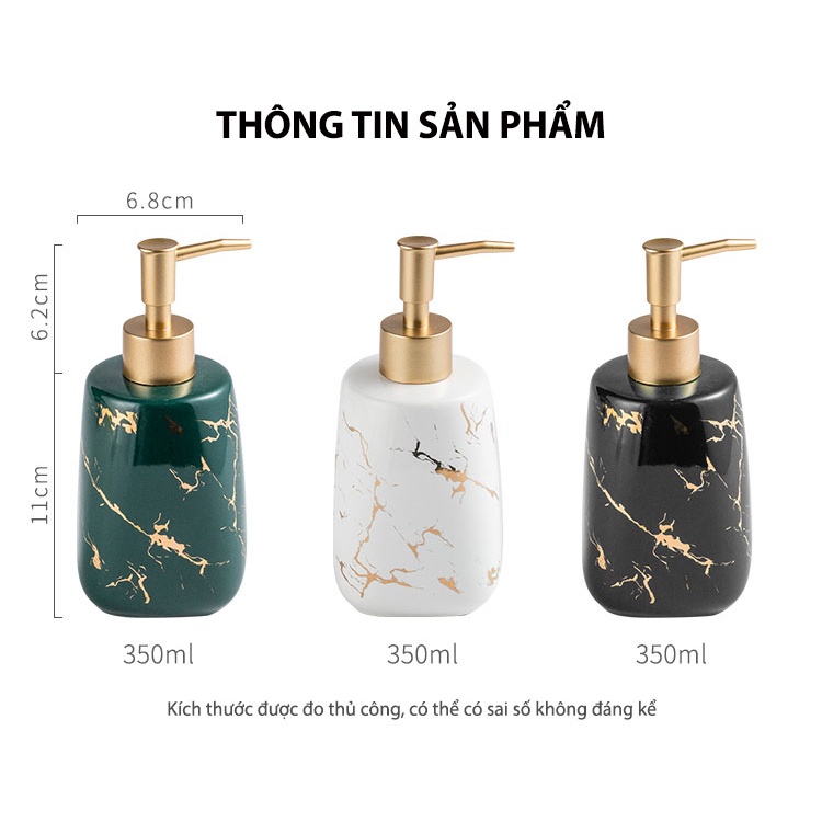 Chai Đựng Dầu Gội Sữa Tắm, Nước Rửa Tay, Mỹ Phẩm bằng Sứ Cao Cấp