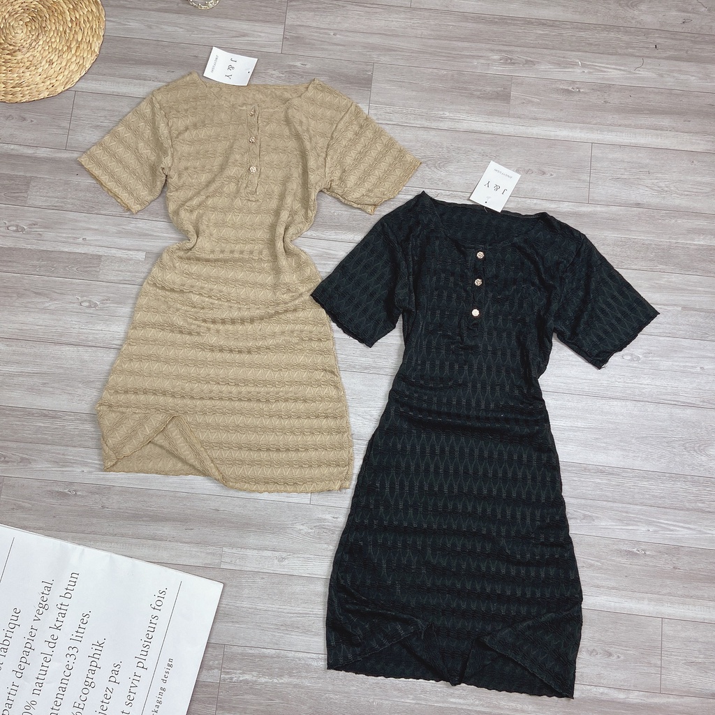 [ 𝐅𝐑𝐄𝐄 𝐒𝐇𝐈𝐏 ] Đầm Body Len Xốp Dáng Ngắn Cúc Ngực siêu hot Chất len xốp QC mềm đẹp Hàng may kỹ  Lên chuẩn form mẫu