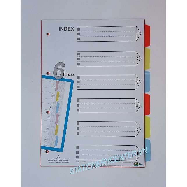 Chia File Nhựa 6 Plus 85-V01 (Bìa Phân Trang)