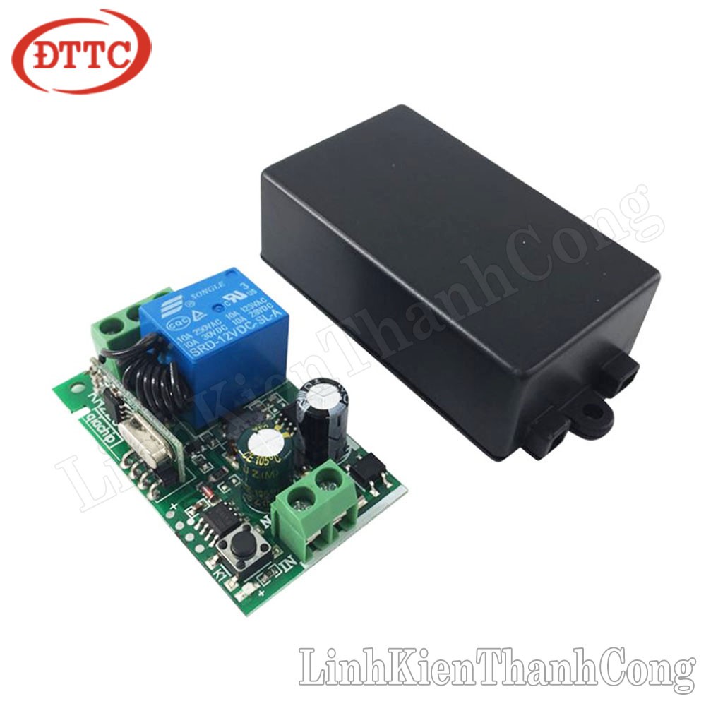 Bộ Điều Khiển Từ Xa RF Học Lệnh 1 Kênh 220VAC 10A (Tay Phát + Mạch Thu)