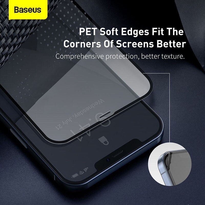 Combo 2 kính cường lực Baseus cho iPhone 12/ 12 Pro/ 12 Pro Max Full màn hình 3D mỏng 0,3mm Chính Hãng