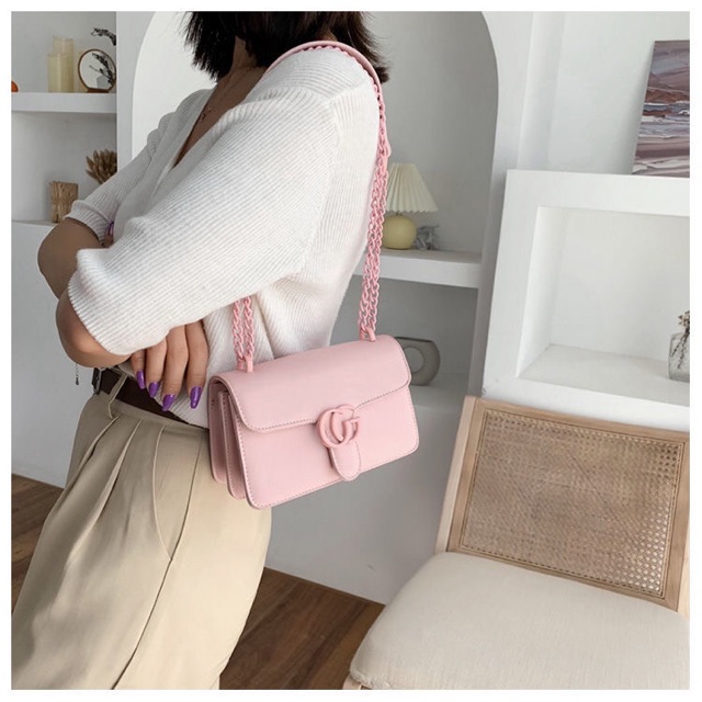 Túi đeo chéo xích màu chất đẹp- TS217