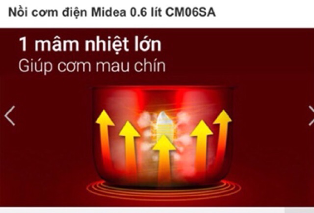 Nồi cơm điện Midea 1l CM1025 - Bảo hành 12 tháng