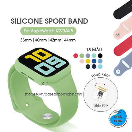 Dây Apple Watch Sport Band Chất Liệu Cao Su Cao Cấp Dành Cho Series 6 5 4 3 2 1 Full Size 38mm 40mm 42mm 44mm