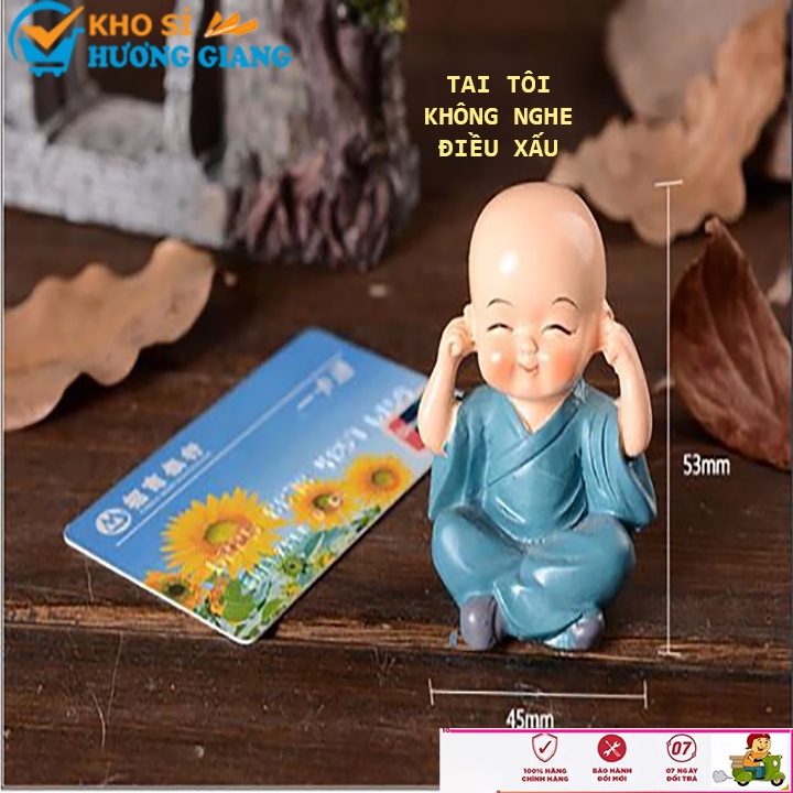 Bộ tượng 4 không Bộ tượng 4 chú tiểu "không nghe, không nhìn, không nói, không làm việc ác) vô cùng ý nghĩa