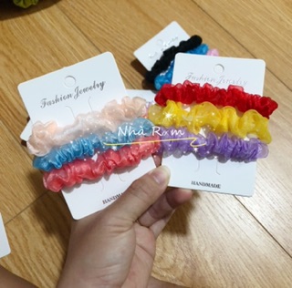 Set 3 cột tóc scrunchies cỡ nhỏ mini