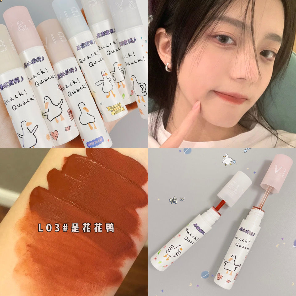 Son Môi Lì Mịn Như Nhung Thiết Kế Họa Tiết Chú Vịt Hoạt Hình Dễ Thương