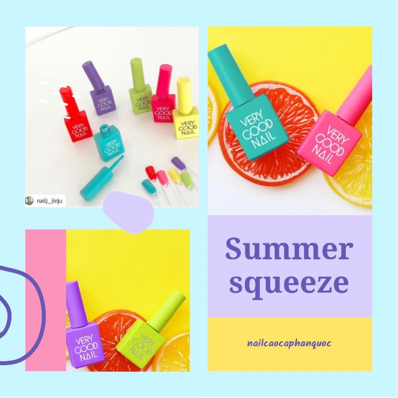 Chính hãng- FreeshipSơn gel cao cấp Hàn Quốc Very Good Nail tách set Summer squeeze 2018 ( giá lẻ 1 chai)