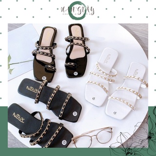 Dép lê nữ quai xích, hàng loại 1, đế chống trơn trượt