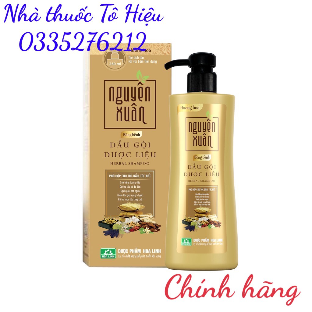 Dầu gội dược liệu Nguyên Xuân Bồng Bềnh 250ml - Ngát hương hoa, phù hợp với da đầu dầu.