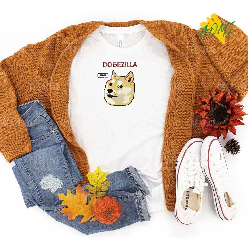 ÁO THUN CẶP ĐÔI UNISEX MEME CẬU VÀNG WOW DOGEZILLA TAY NGẮN TAY LỠ SIÊU HOT